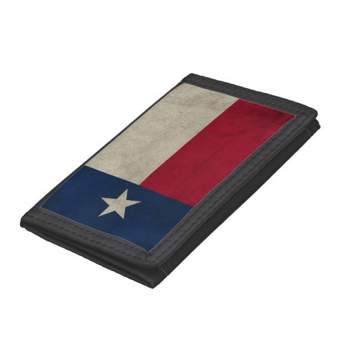 Texas Grunge_ Lone Star Flag Tri_fold Wallet