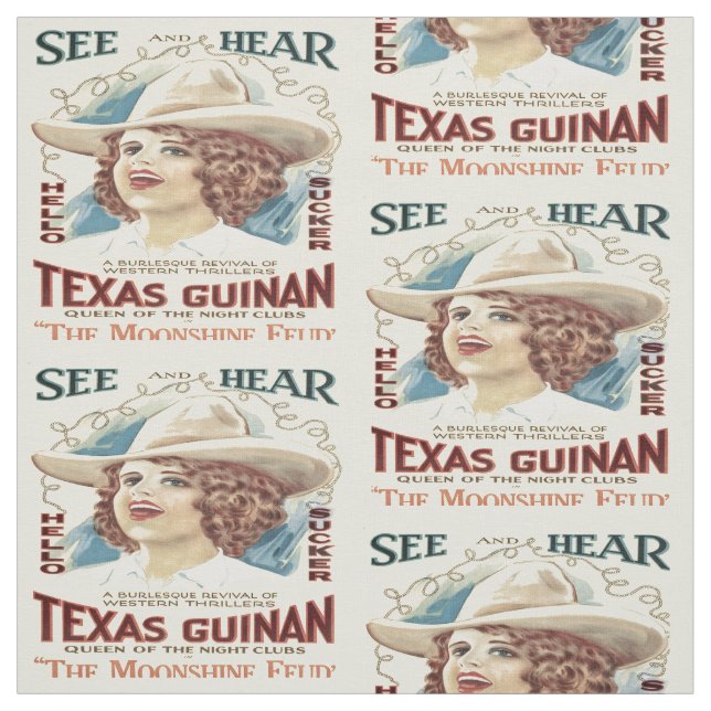 Texas Guinan Cowgirl Singer Western Fabric (Swatch)