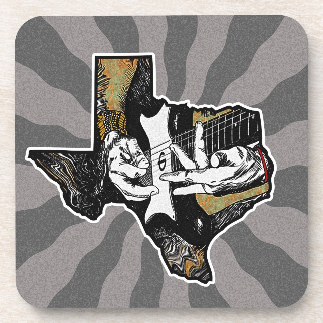 Texas Guitar Beverage Coaster (Front)