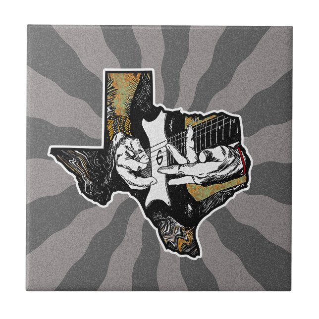 Texas Guitar Ceramic Tile (Front)