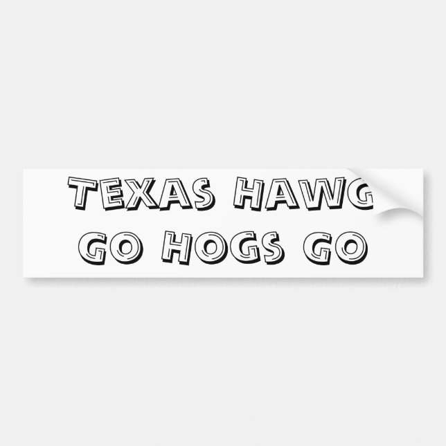 Texas HawgGo Hogs GO Bumper Sticker (Front)