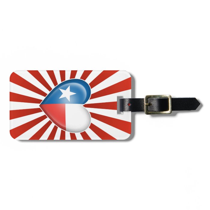 Texas Heart Flag with Star Burst Luggage Tag