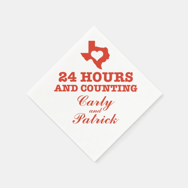 Texas Heart Rehearsal Dinner | 24 Hours & Counting Napkins (Corner)