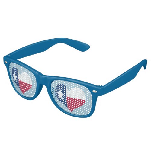 Texas Heart Shaped Flag Retro Sunglasses