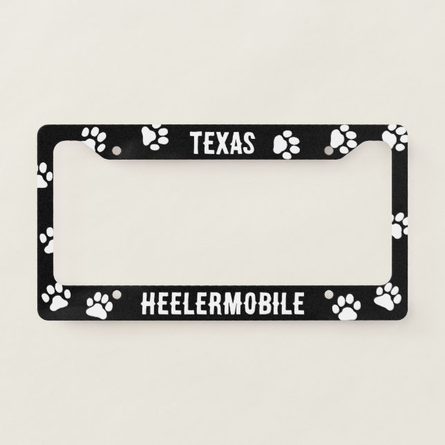 Texas Heeler Dog Heelermobile  License Plate Frame (Front)