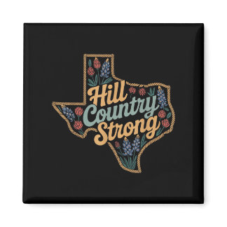 Texas Hill Country 2025 Texas Strong Retro Motivat Magnet