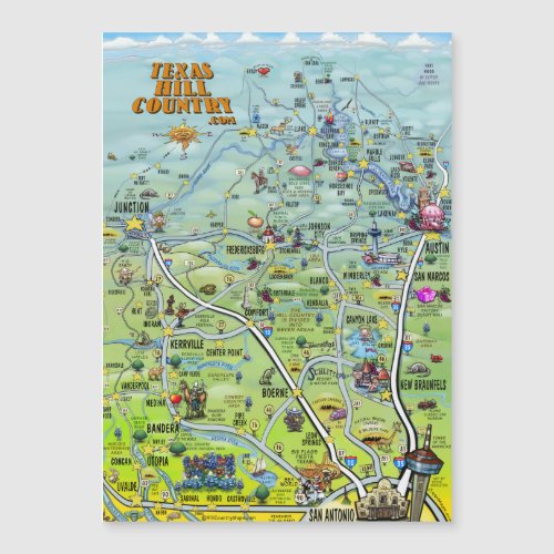 Texas Hill Country Cartoon Map