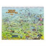 Texas Hill Country Cartoon Maps Calendar at Zazzle