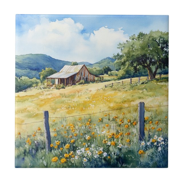 Texas Hill Country Ceramic Tile (Front)