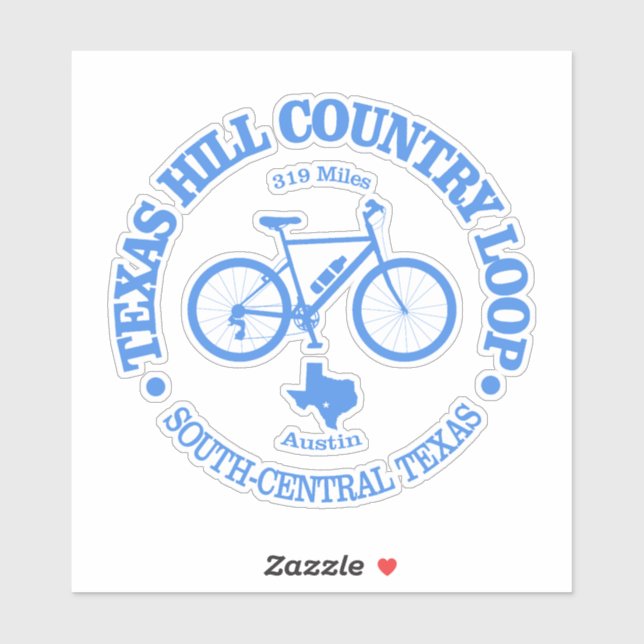 Texas Hill Country (cycling) Sticker (Sheet)
