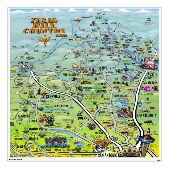 Texas Hill Country Large Wall Decal (Front)