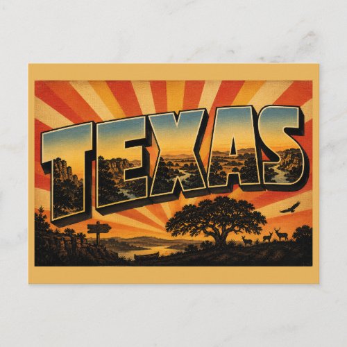 Texas Hill Country Plateau Rivers Art Postcard