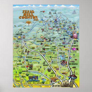 Texas Hill Country Poster by FunGraphix at Zazzle