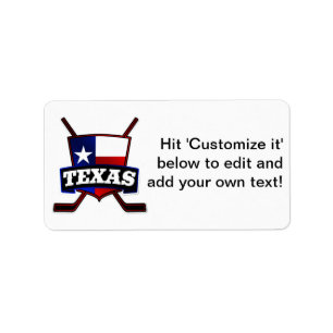 Texas Hockey Flag Logo Label