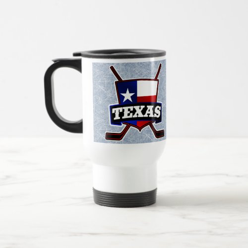 Texas Hockey Flag Logo Travel Cup