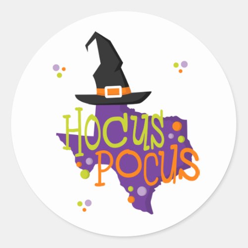 Texas Hocus Pocus Halloween Classic Round Sticker