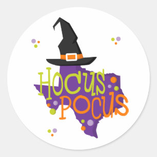 Texas Hocus Pocus Halloween Classic Round Sticker