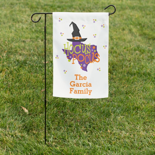 Texas Hocus Pocus Halloween Garden Flag (In SItu)