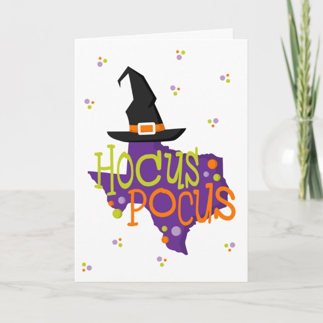 Texas Hocus Pocus Halloween Holiday Card (Front)