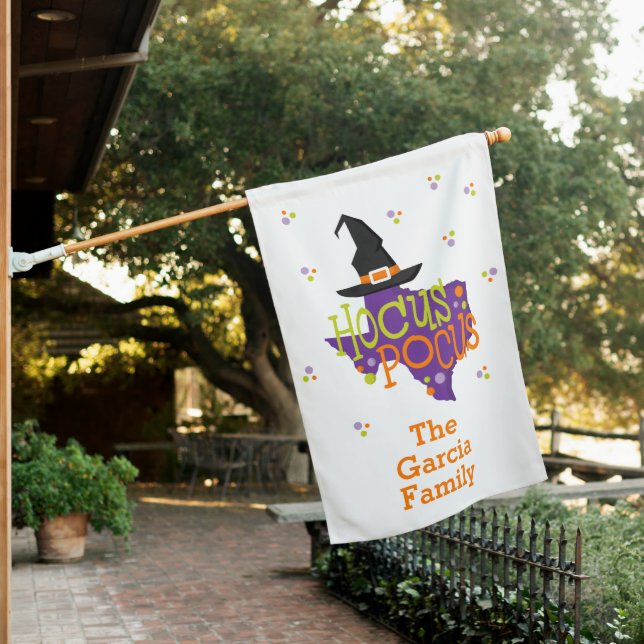 Texas Hocus Pocus Halloween House Flag (In SItu)
