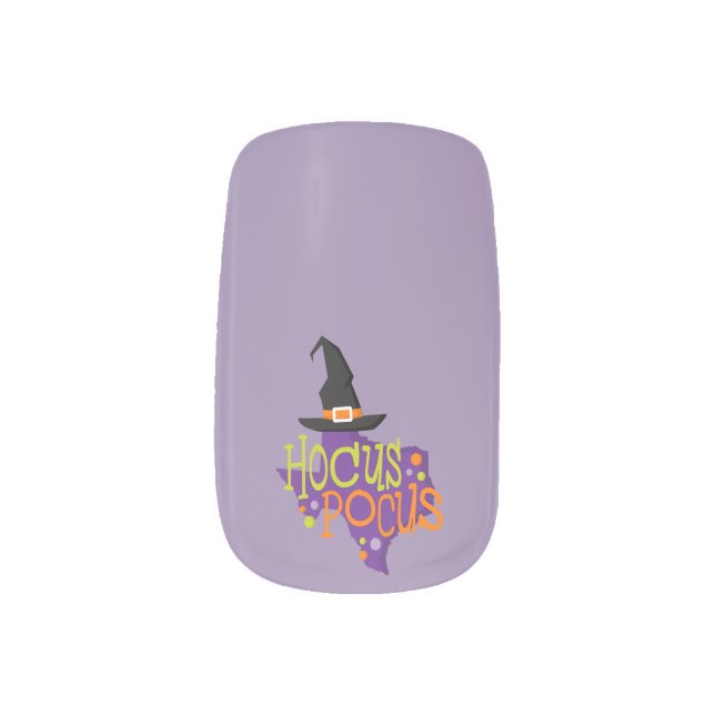 Texas Hocus Pocus Halloween Minx Nail Art (Left Thumb)