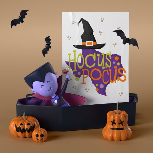 Texas Hocus Pocus Halloween Postcard