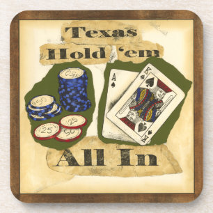 Texas Hold 'Em Hand with King and Ace Coaster