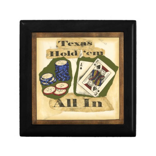 Texas Hold Em Hand with King and Ace Jewelry Box