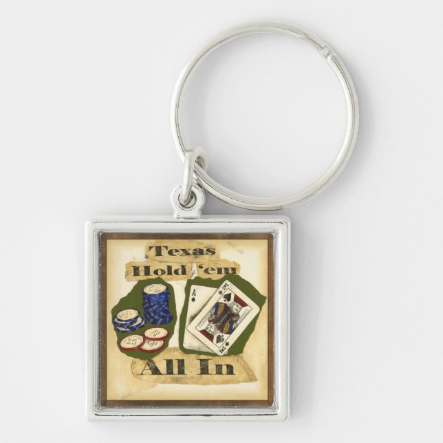Texas Hold 'Em Hand with King and Ace Keychain (Front)