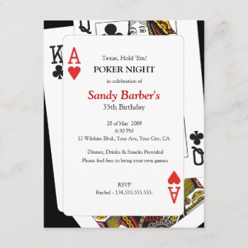 Texas Hold 'em Poker Night - Party Invitation by thepapershoppe at Zazzle