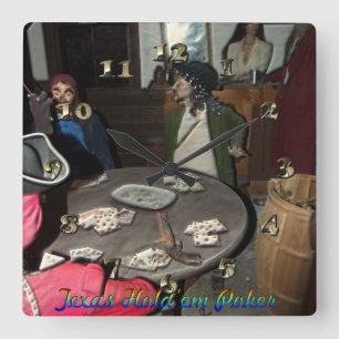 Texas Hold ‘em Poker Square Wall Clock