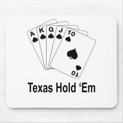 Texas Hold Em Poker T_Shirt Straight Royal Flush Mouse Pad