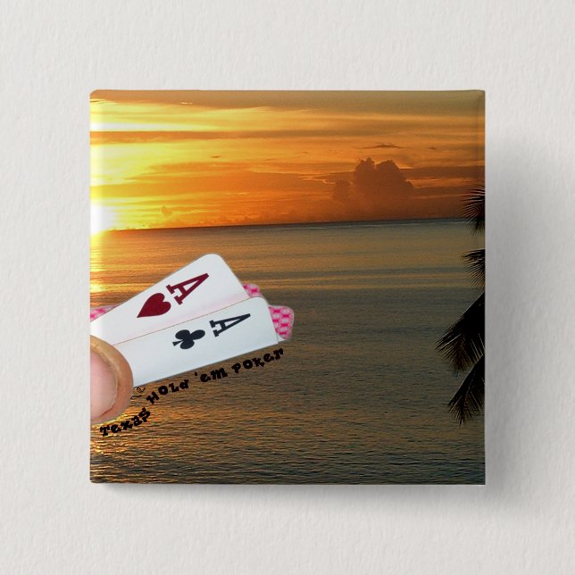 Texas Hold ‘em Sunset Button (Front)