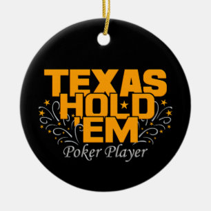 Texas Hold'Em Poker ornament, customize Ceramic Ornament