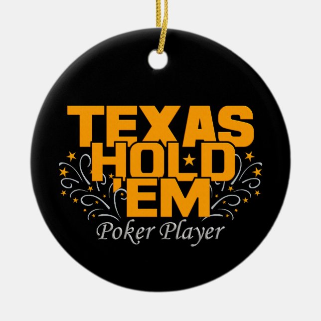 Texas Hold'Em Poker ornament, customize Ceramic Ornament (Front)