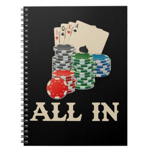 Texas HoldEm Poker Player Casino Gambler Notebook