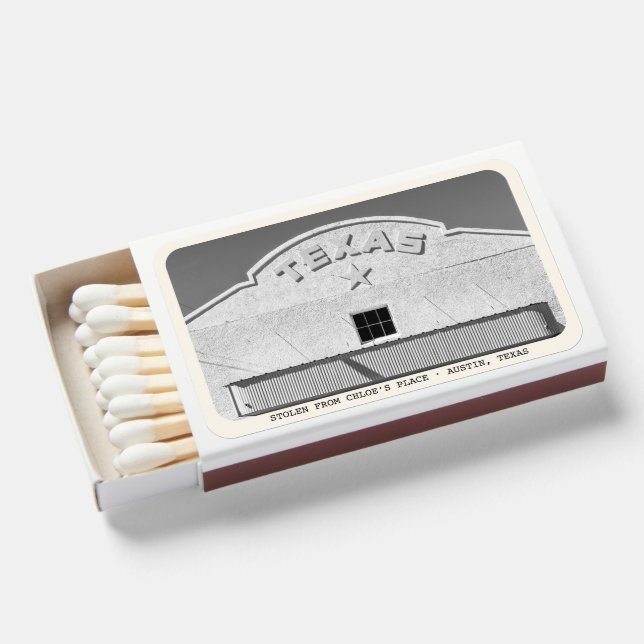 Texas Home Decor Personalized Guest Favor Matchboxes (Front Open)