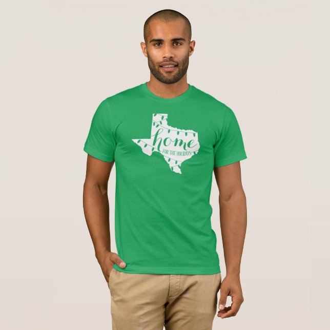 Texas Home for The Holidays Texas Christmas Shirt (Front Full)