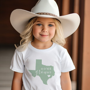 Texas Home Grown   Editable Colors State Map Baby T-Shirt