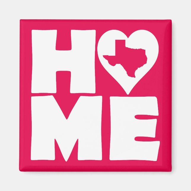 Texas Home Heart State Fridge Magnet (Front)