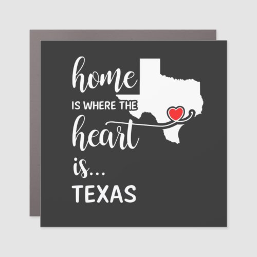 Texas home is where the heart is car magnet