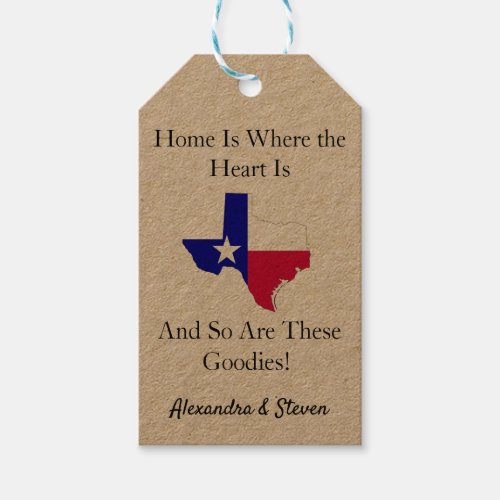 Texas Home Is Where The Heart Is Gift Tags