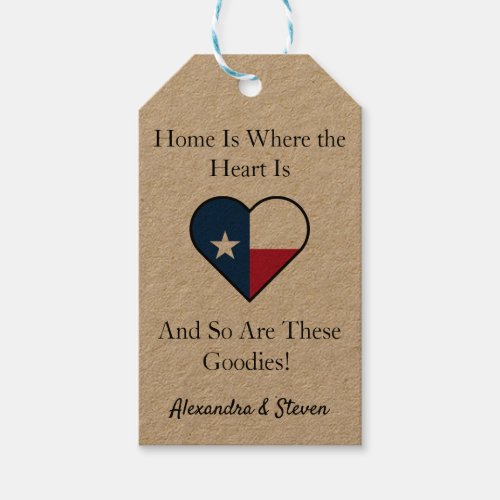 Texas Home Is Where The Heart Is Gift Tags