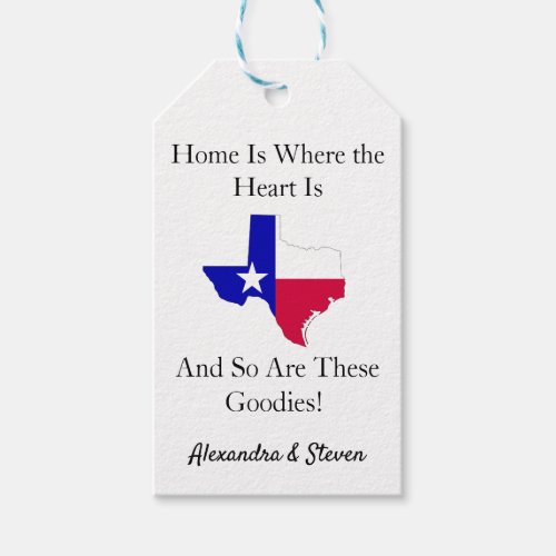 Texas Home Is Where The Heart Is Gift Tags