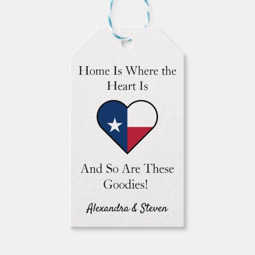 Texas Home Is Where The Heart Is Gift Tags