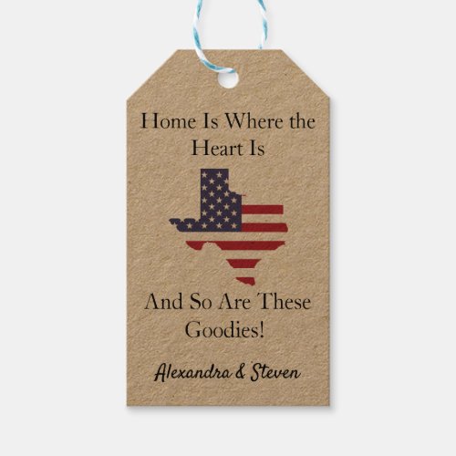 Texas Home Is Where The Heart Is Gift Tags