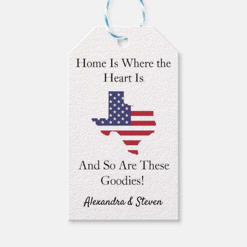 Texas Home Is Where The Heart Is Gift Tags