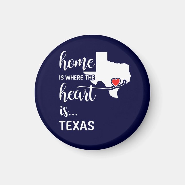 Texas home is where the heart is magnet (Front)