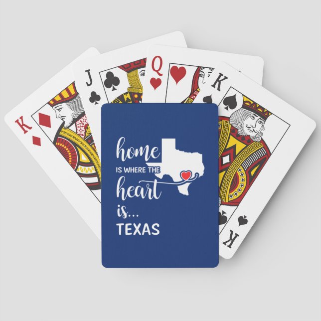 Texas home is where the heart is poker cards (Back)