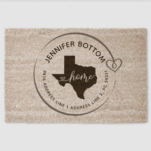 Texas Home Map Fiber Doormat